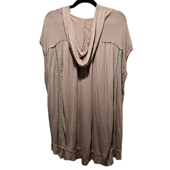 POL‎ Women's Beige Boho Crochet Detail Hooded Tunic Oversized NWT Size S - Picture 4 of 7